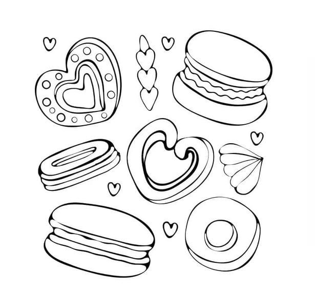 Coloriage Dessiner Macaron simple gratuite