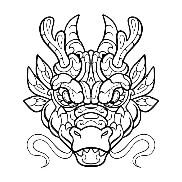 Coloriage Dessiner Mandala Dragon basique