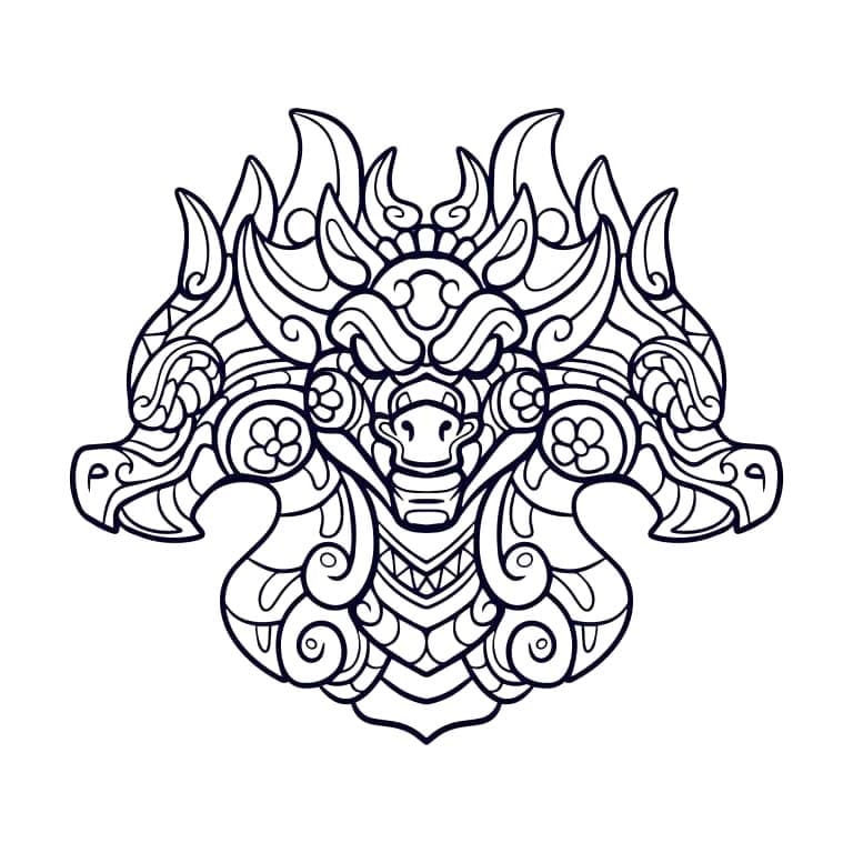 Coloriage Dessiner Mandala Dragon facile