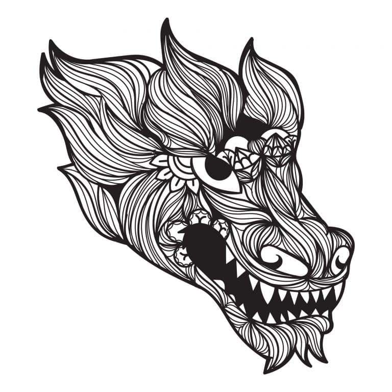 Coloriage Dessiner Mandala Dragon gratuit pour les enfants