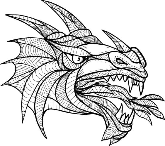 Coloriage Dessiner Mandala Dragon gratuite