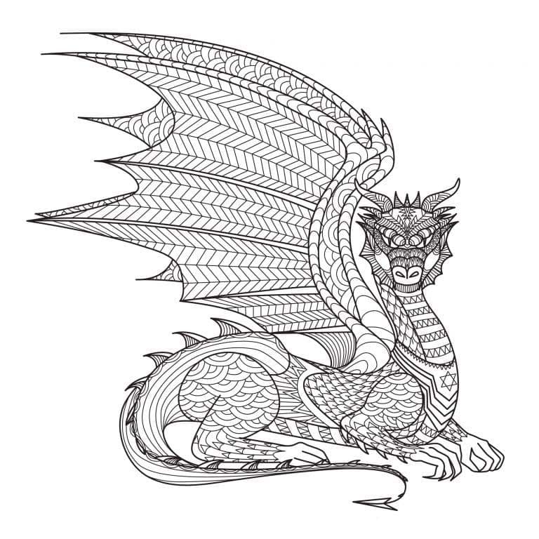 Coloriage Dessiner Mandala Dragon pour enfant
