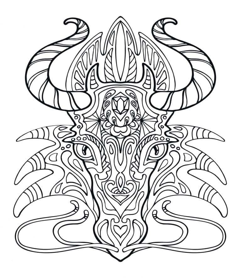 Coloriage Dessiner Mandala Dragon pour enfants