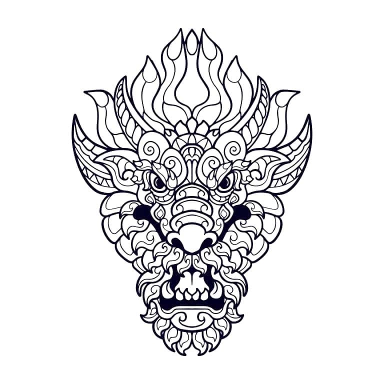 Coloriage Dessiner Mandala Dragon simple