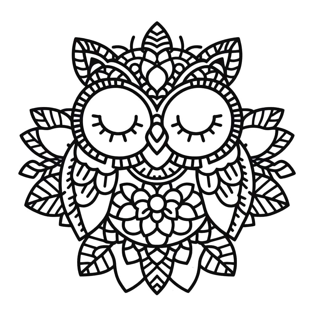 Coloriage Dessiner Mandala Hibou