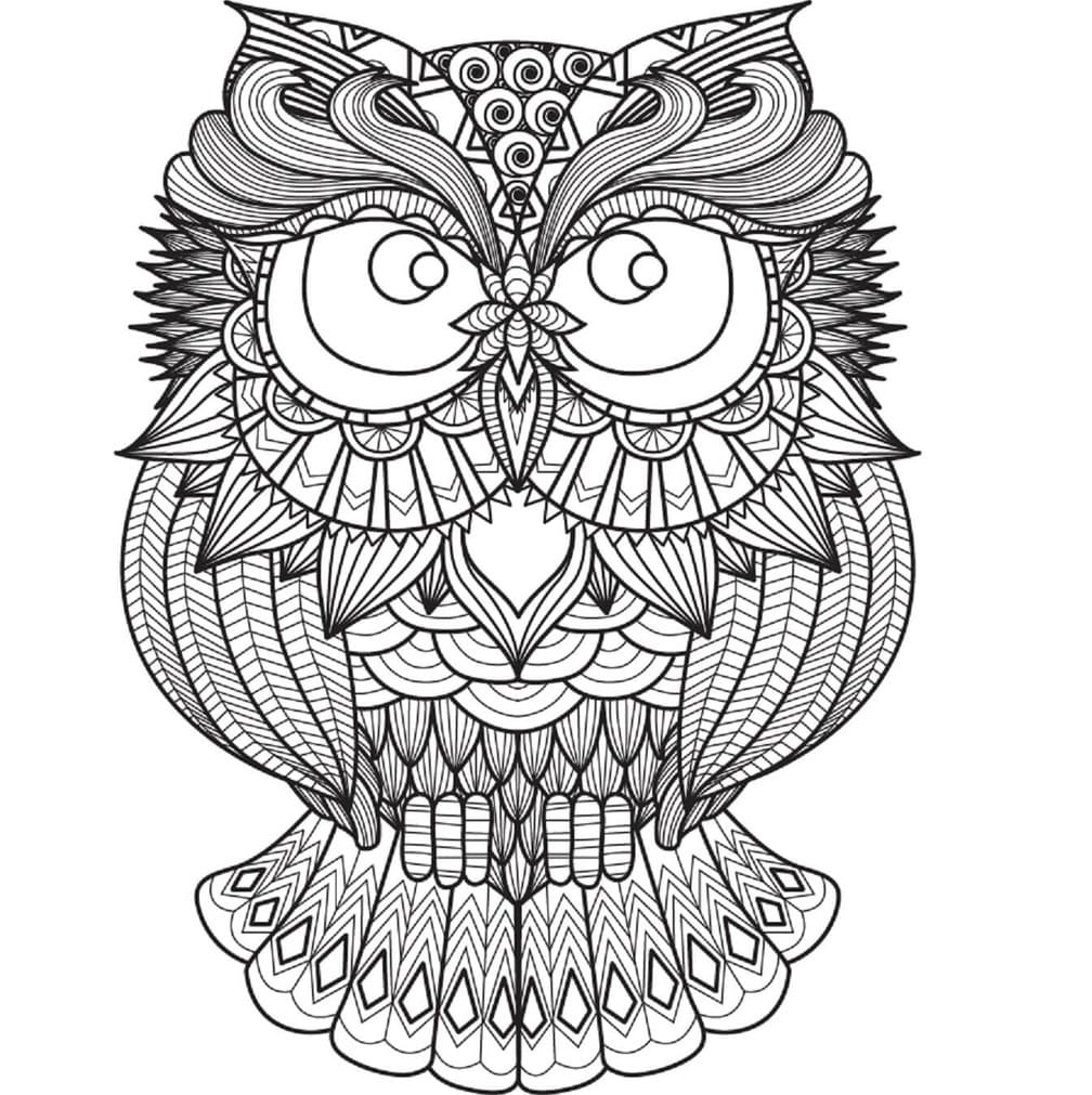 Coloriage Dessiner Mandala Hibou pour les enfants