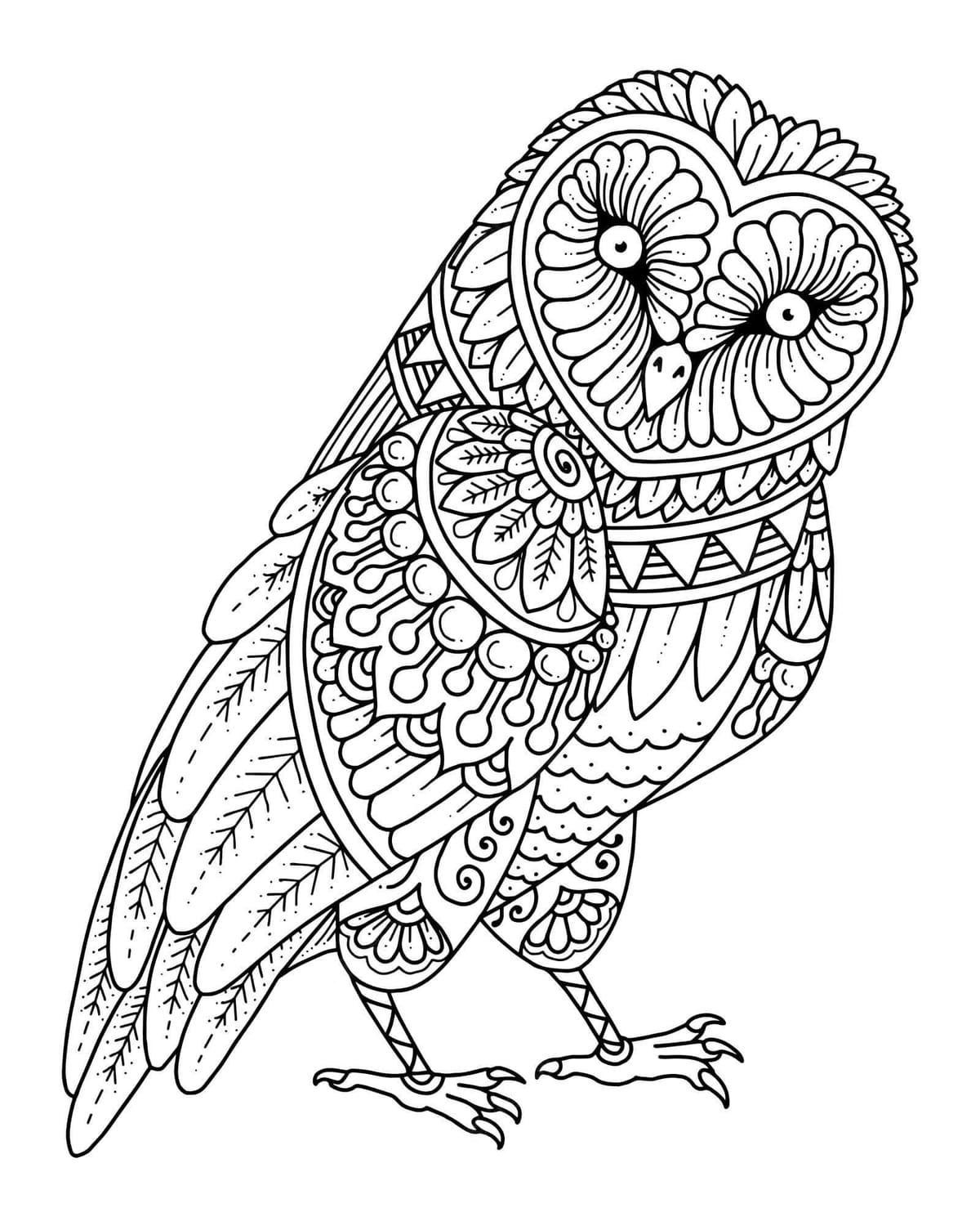 Coloriage Dessiner Mandala Hibou simple