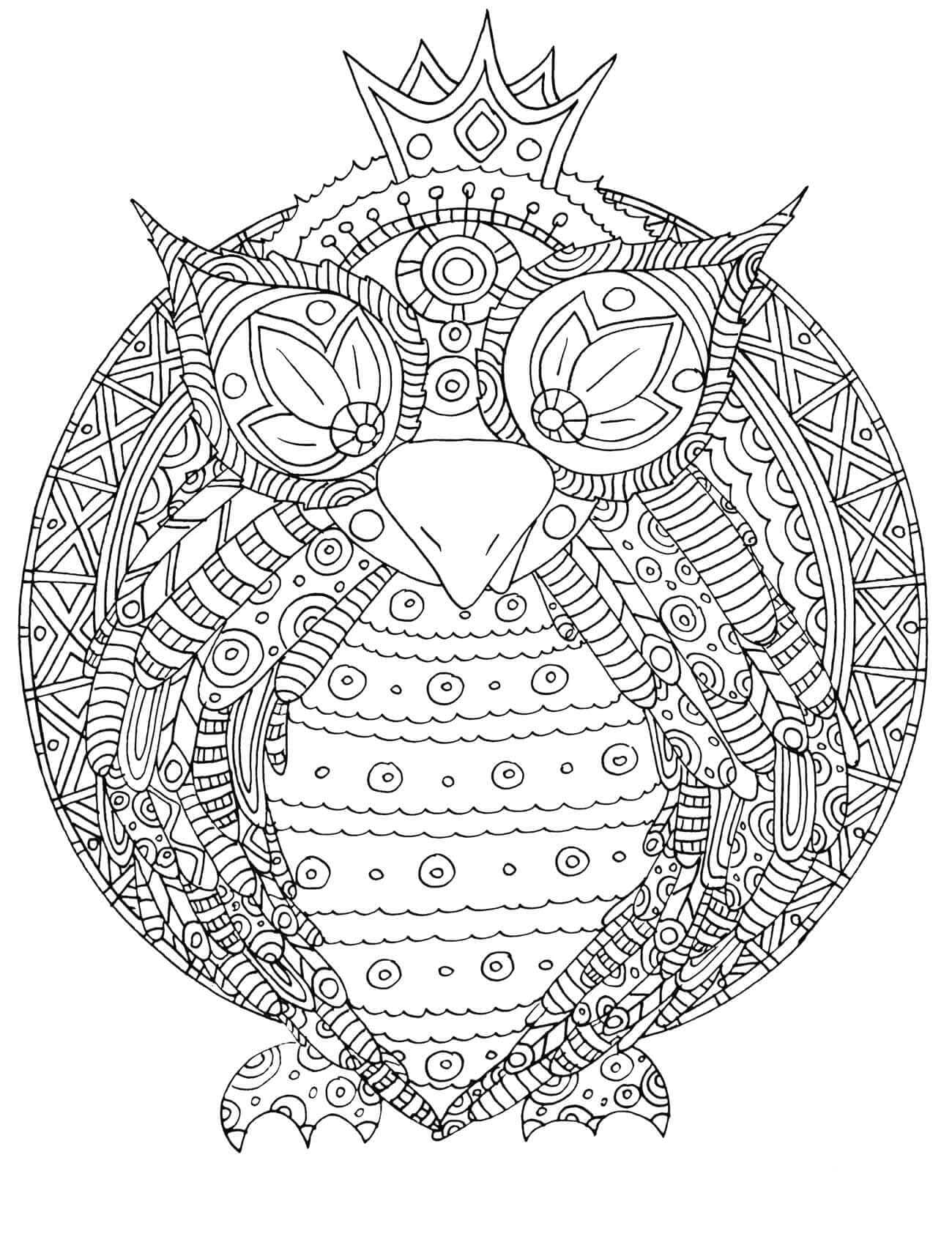 Coloriage Dessiner Mandala Oiseau basique chez les enfants