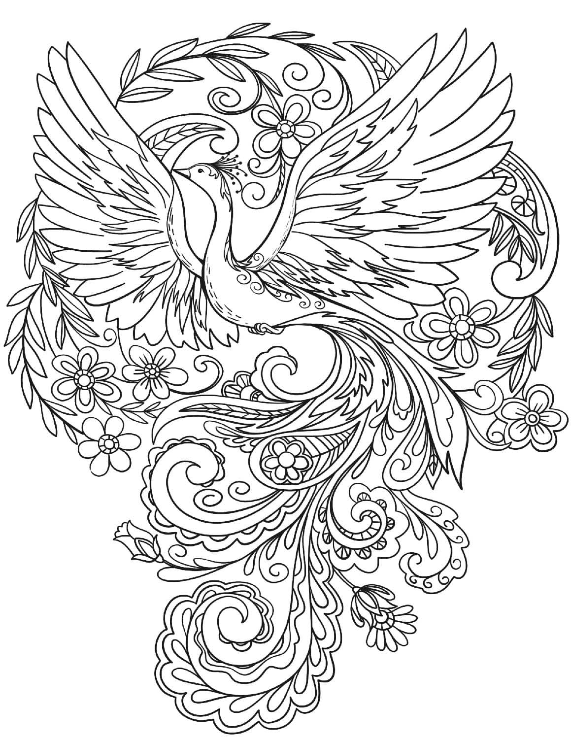 Coloriage Dessiner Mandala Oiseau chez enfants