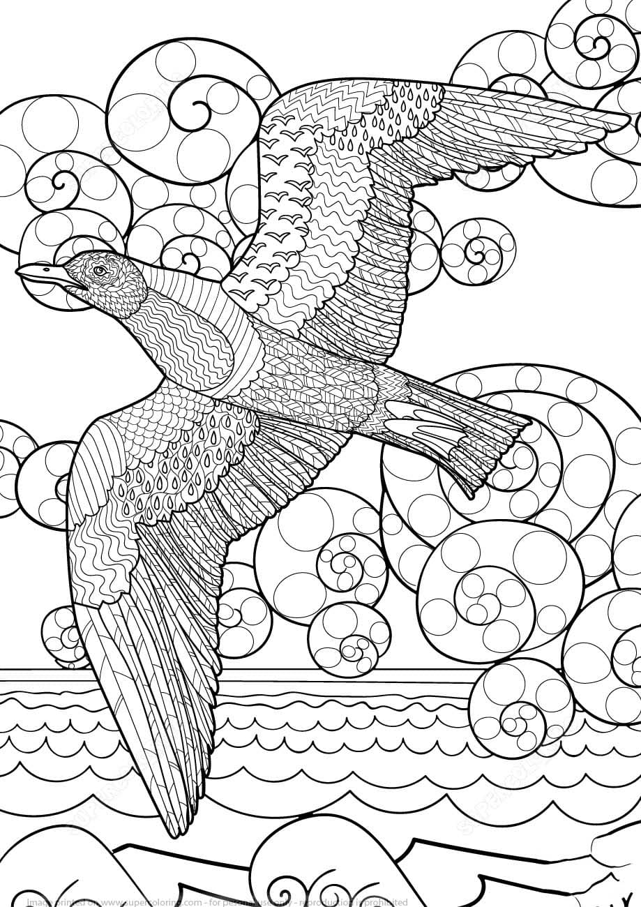 Coloriage Dessiner Mandala Oiseau imprimable
