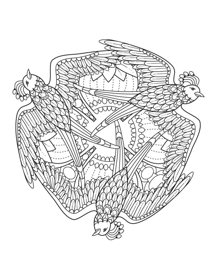 Coloriage Dessiner Mandala Oiseau pour enfant