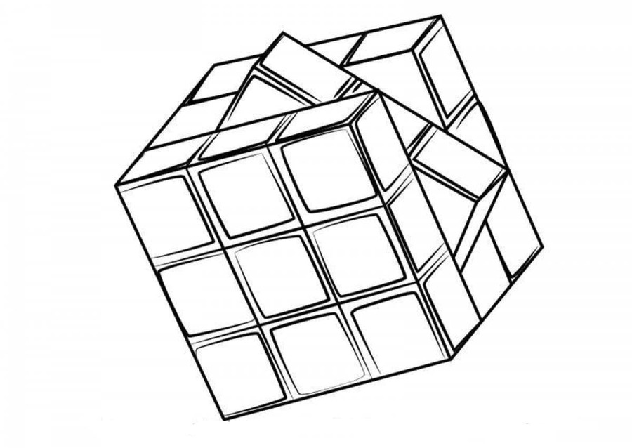 Coloriage Dessiner Rubik basique chez les enfants