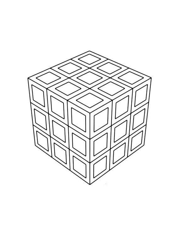 Coloriage Dessiner Rubik facile chez les enfants