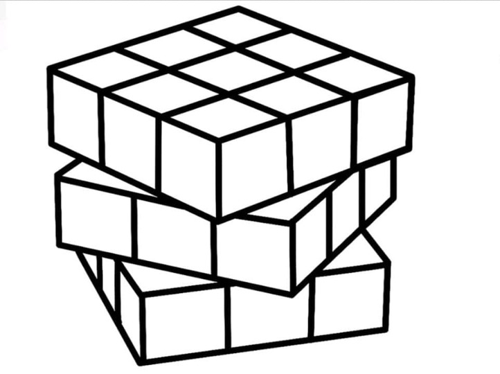 Coloriage Dessiner Rubik gratuite basique