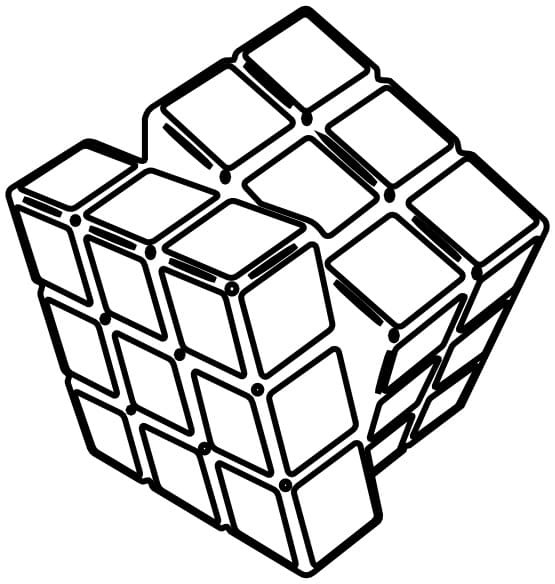Coloriage Dessiner Rubik gratuite simple