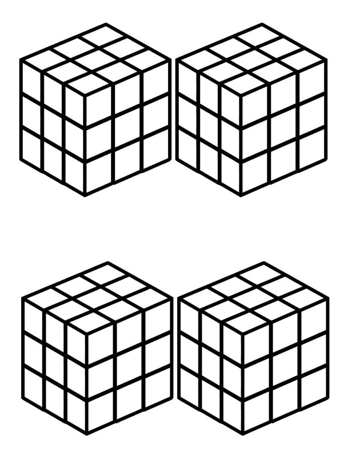 Coloriage Dessiner Rubik imprimable facile