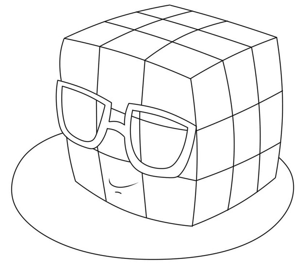 Coloriage Dessiner Rubik simple