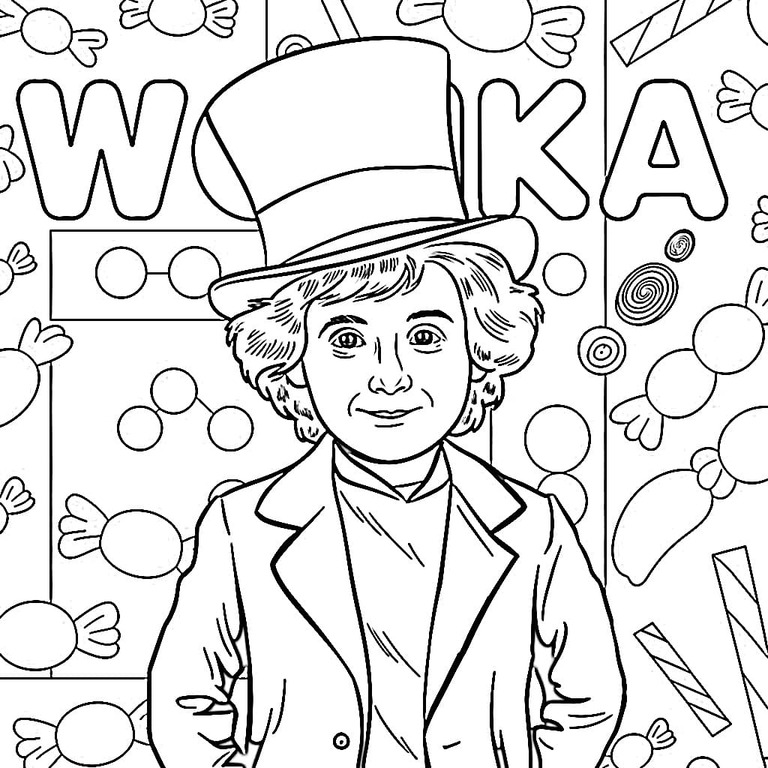 Coloriage Dessiner Wonka très facile