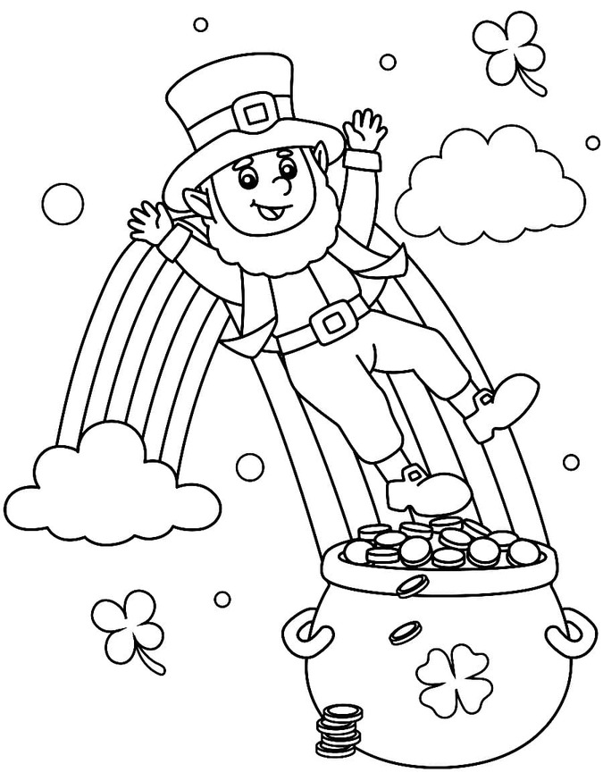 Coloriage Fête de la Saint Patrick basique chez les enfants