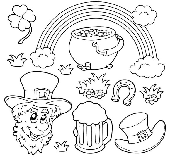 Coloriage Fête de la Saint Patrick basique