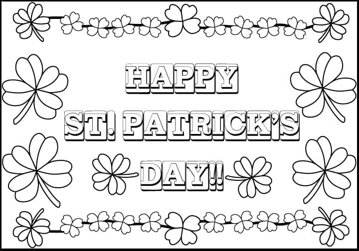 Coloriage Fête de la Saint Patrick facile