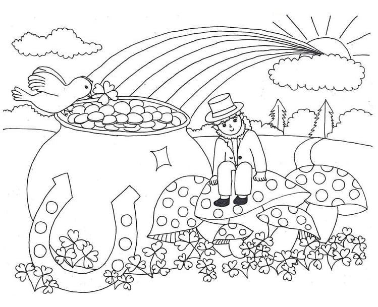 Coloriage Fête de la Saint Patrick imprimable facile