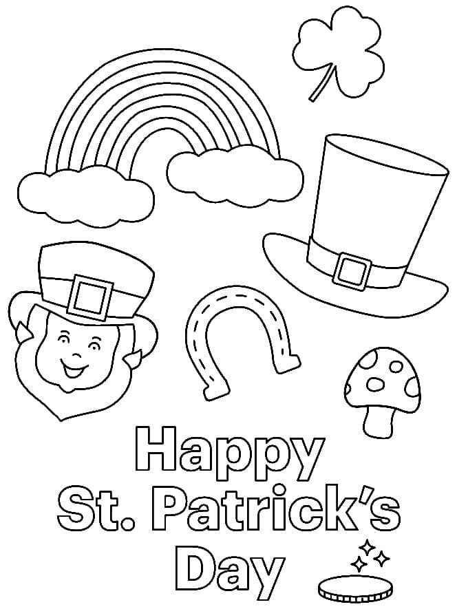 Coloriage Fête de la Saint Patrick simple chez les enfants
