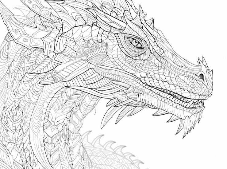 Coloriage Image de Mandala Dragon imprimable gratuite