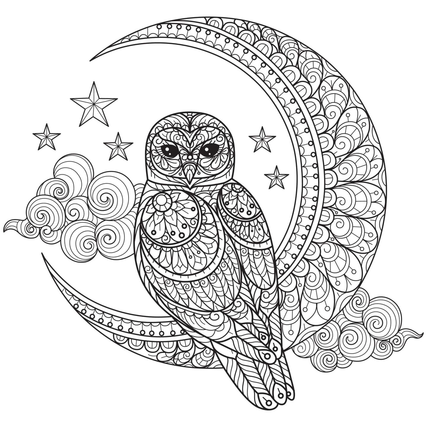 Coloriage Image de Mandala Hibou gratuite
