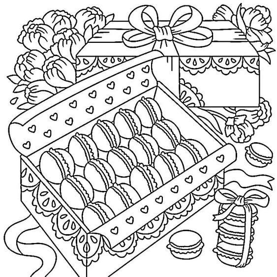 Coloriage Macaron basique chez les enfants