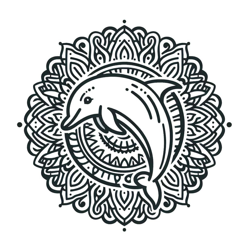 Coloriage Mandala Dauphin 5