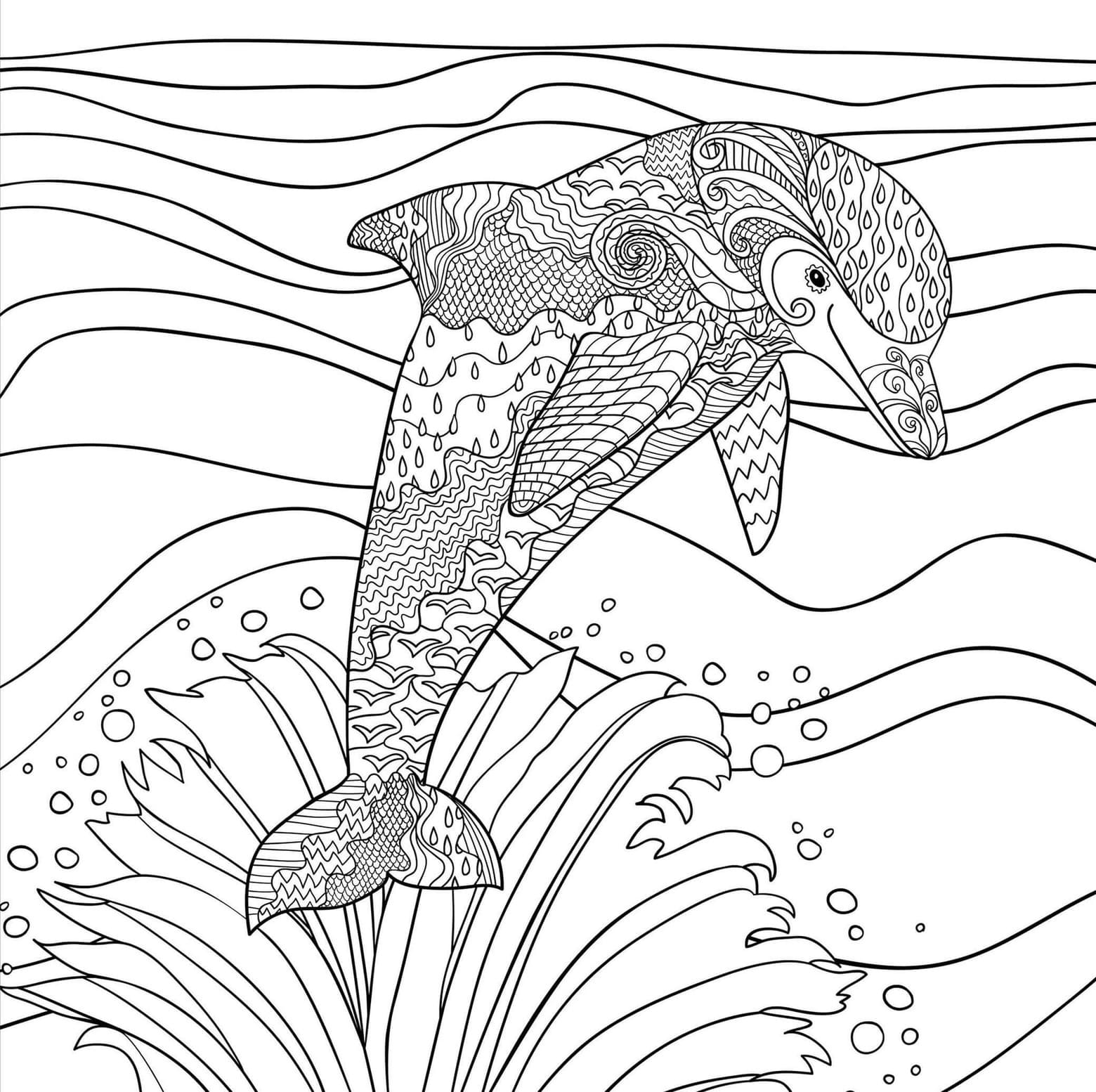 Coloriage Mandala Dauphin facile