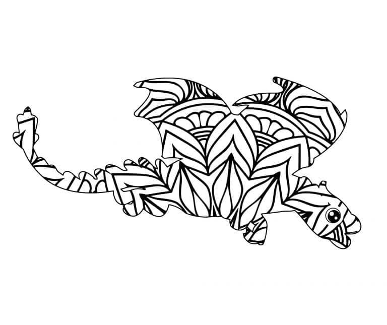 Coloriage Mandala Dragon imprimable
