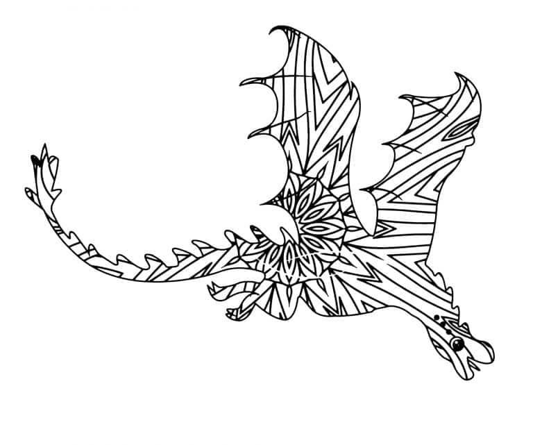 Coloriage Mandala Dragon imprimable gratuite