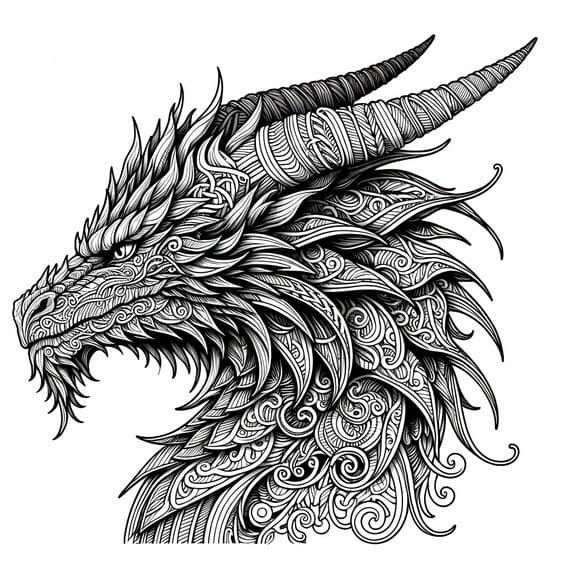 Coloriage Mandala Dragon pour enfants