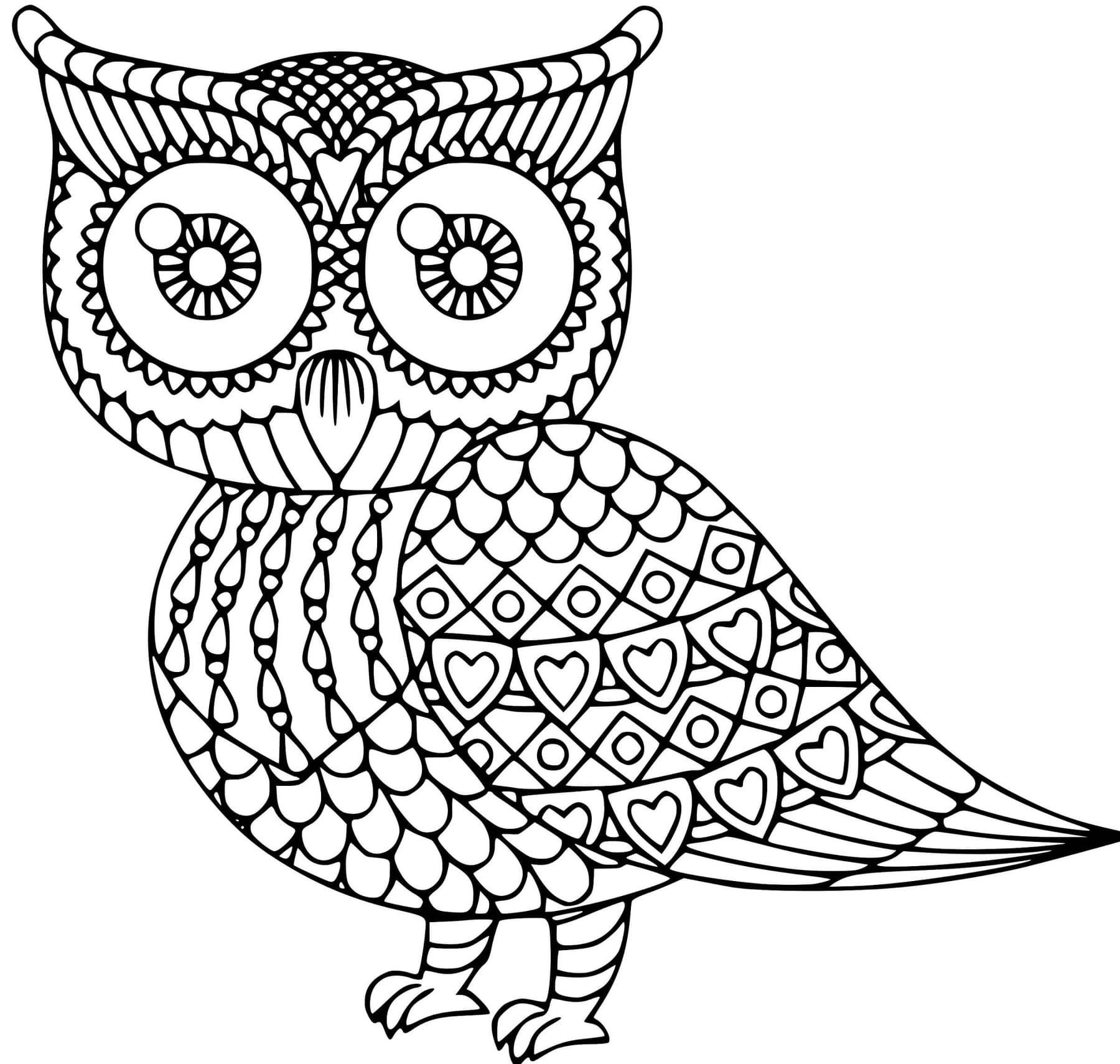 Coloriage Mandala Hibou pour enfants