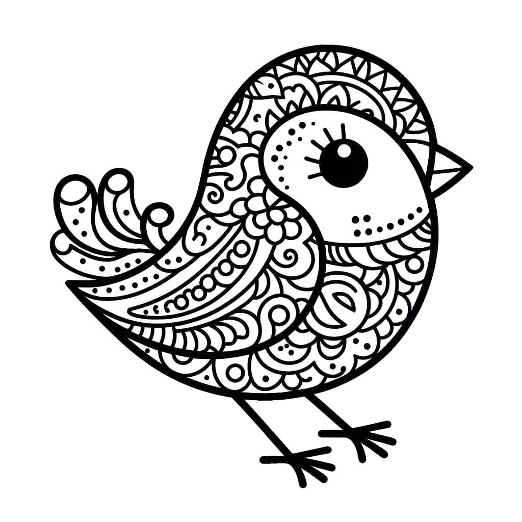 Coloriage Mandala Oiseau 1