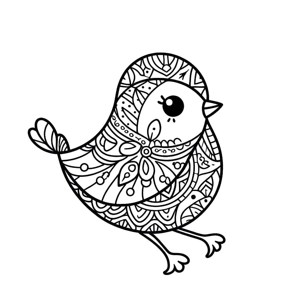 Coloriage Mandala Oiseau 2