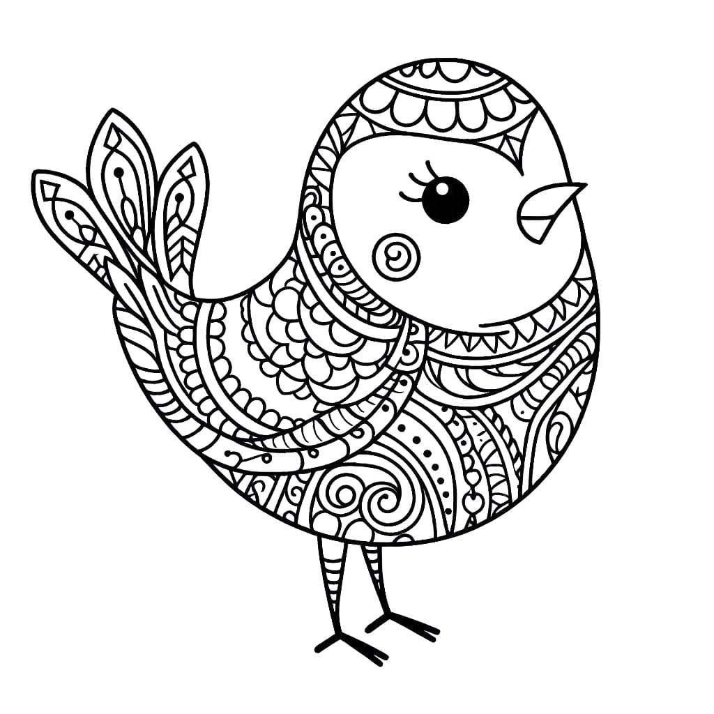 Coloriage Mandala Oiseau 3
