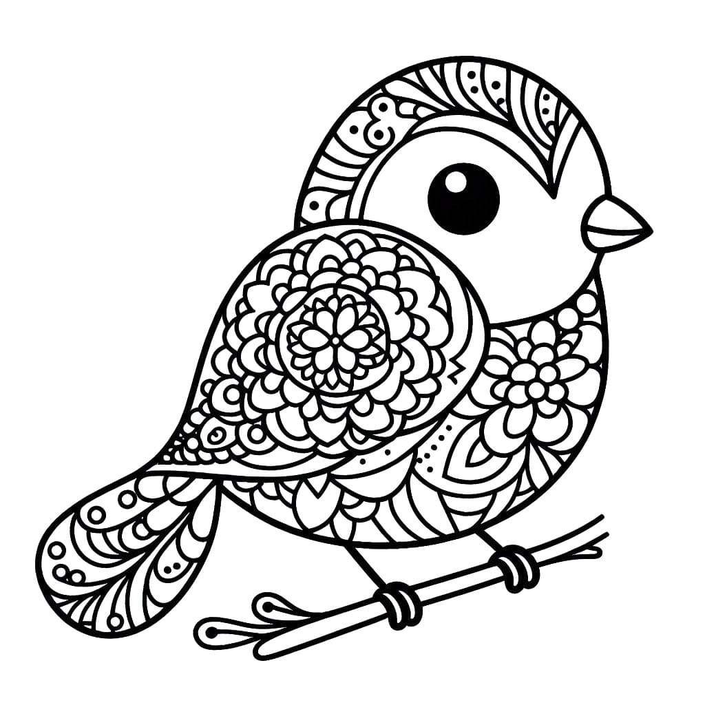 Coloriage Mandala Oiseau 4