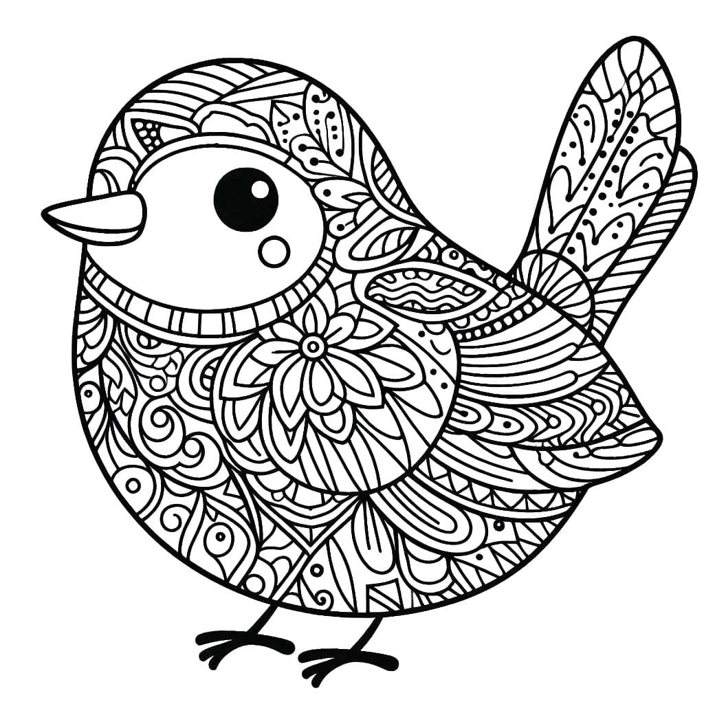 Coloriage Mandala Oiseau 5