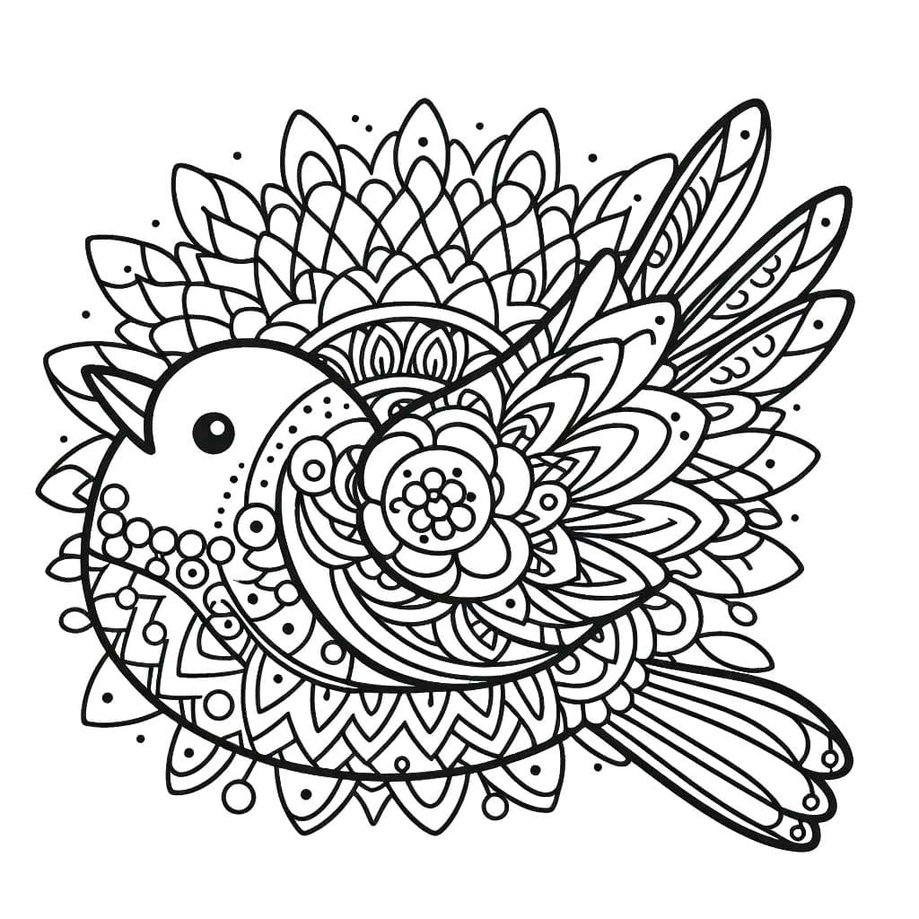 Coloriage Mandala Oiseau 6