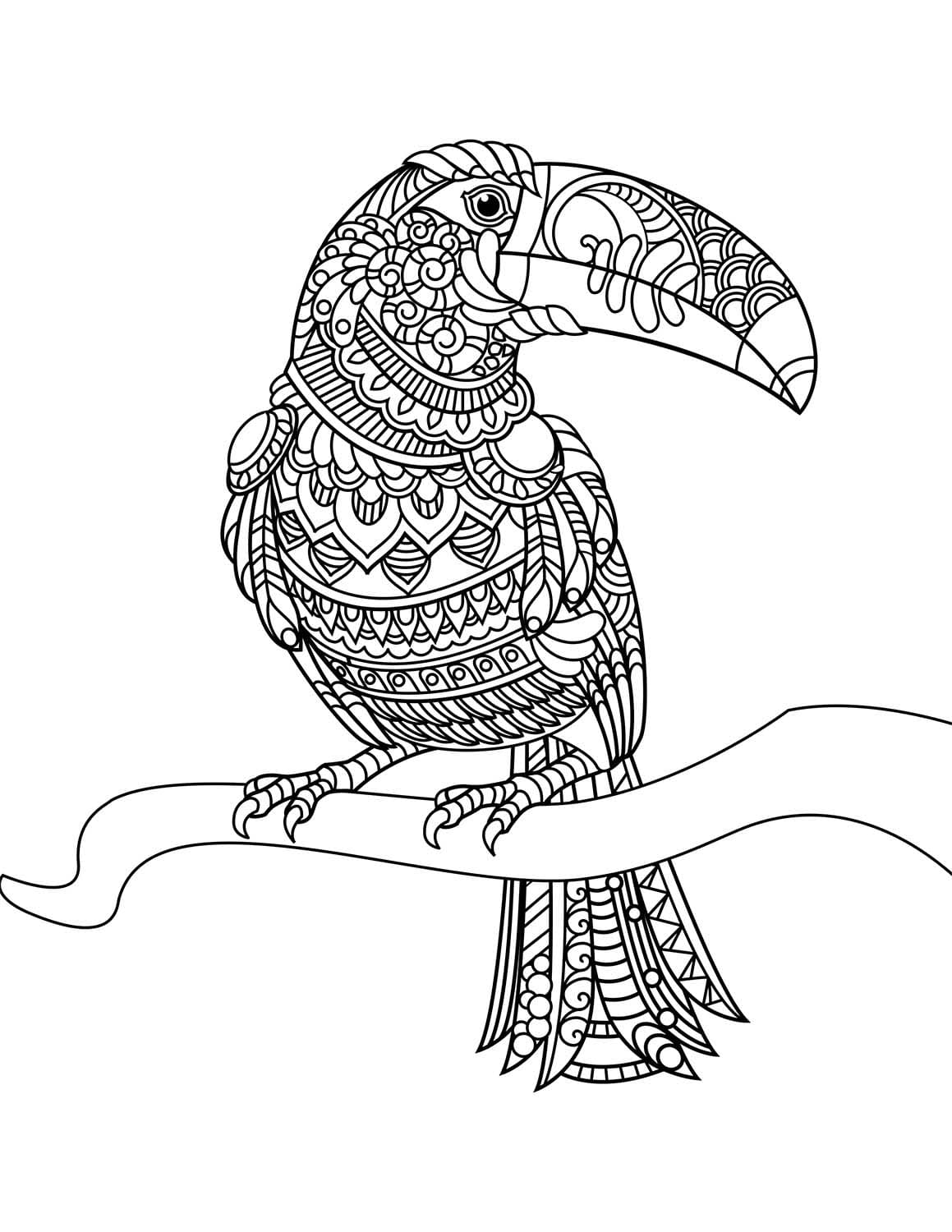 Coloriage Mandala Oiseau chez enfant