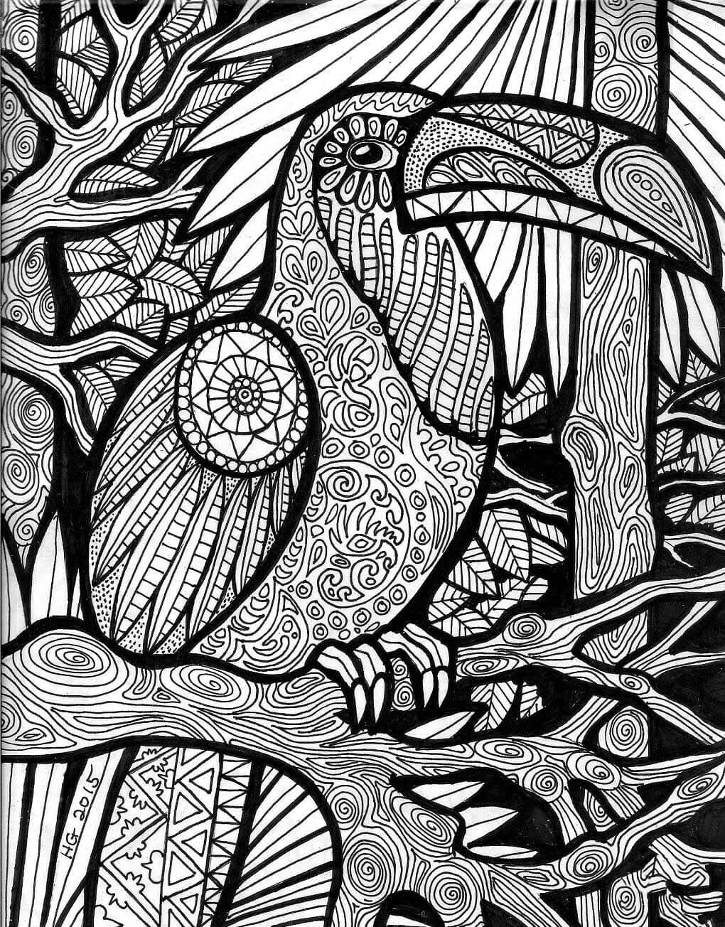 Coloriage Mandala Oiseau chez enfants