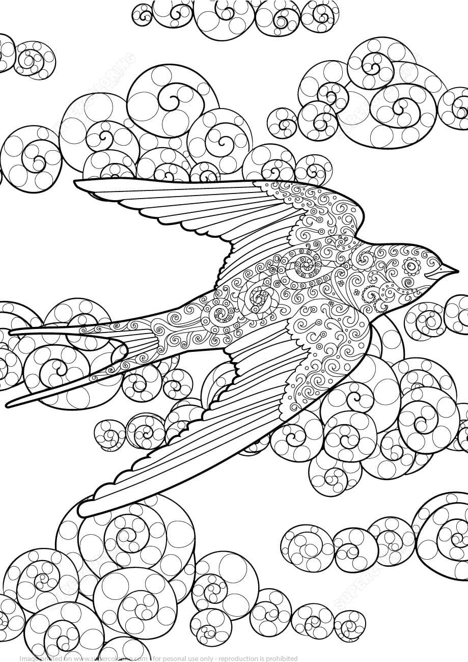 Coloriage Mandala Oiseau chez les enfants