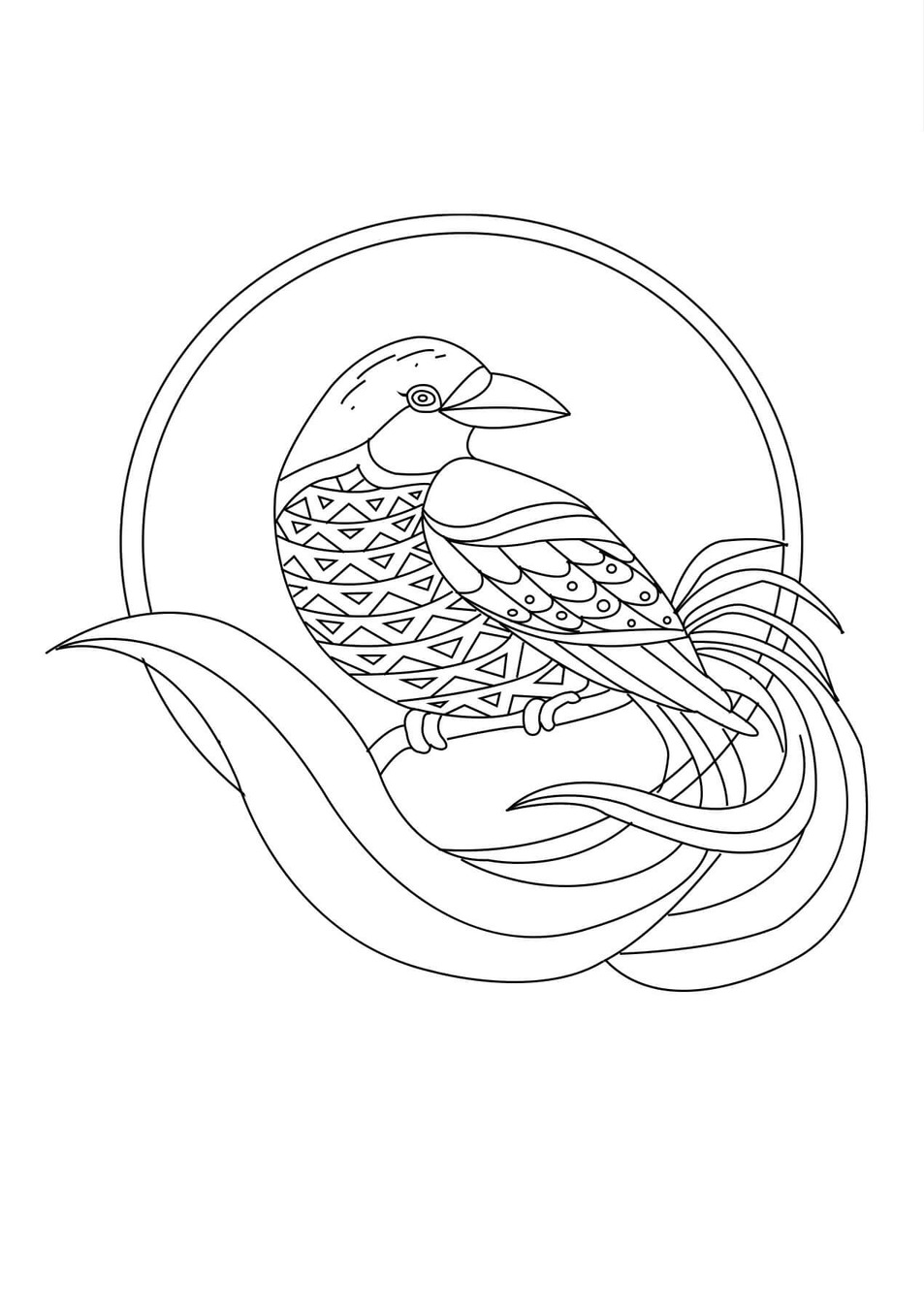 Coloriage Mandala Oiseau gratuite