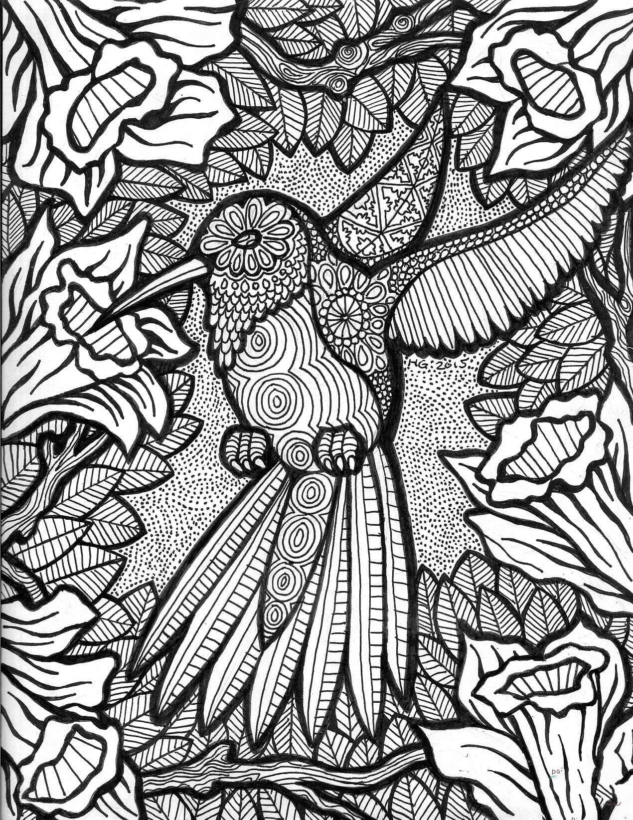 Coloriage Mandala Oiseau imprimable
