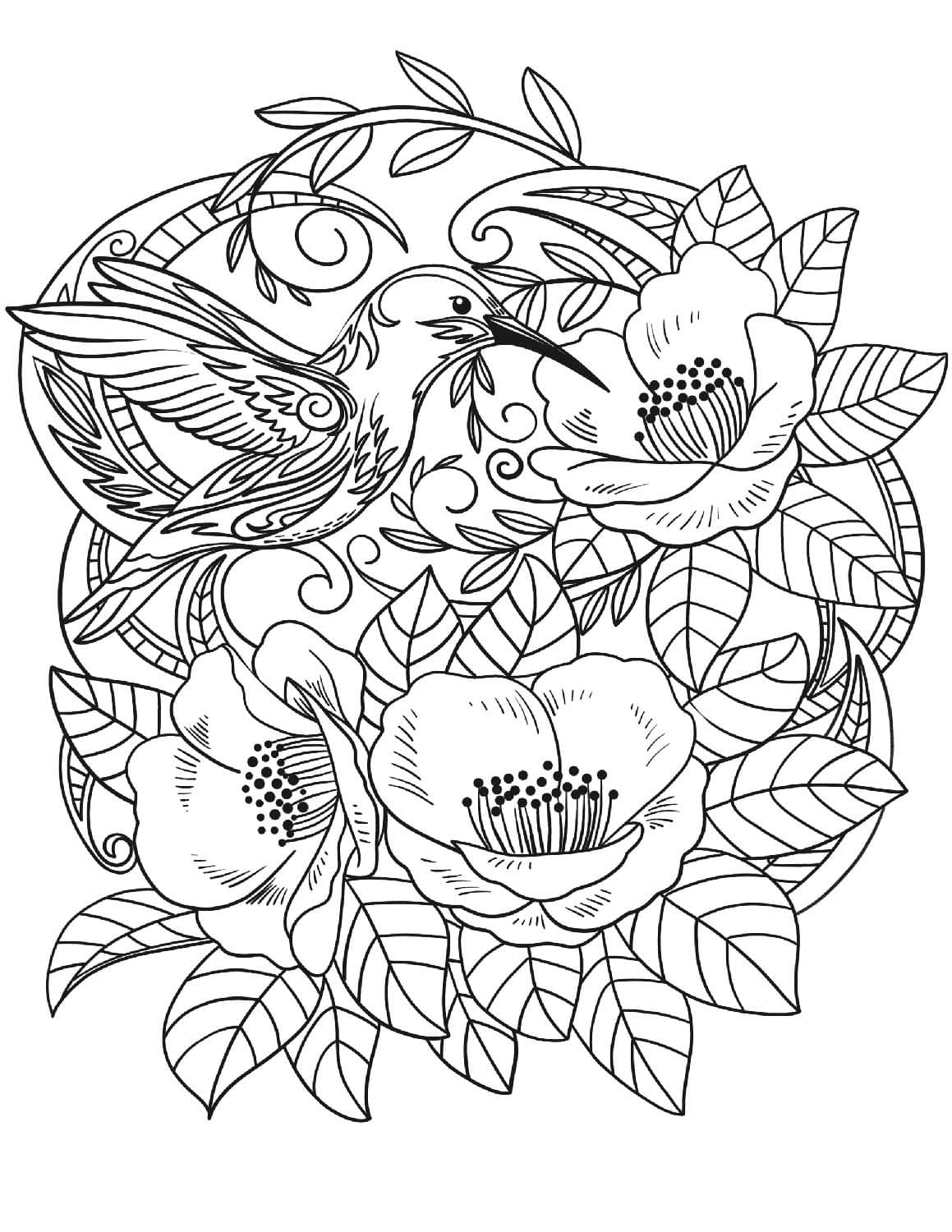Coloriage Mandala Oiseau imprimable gratuite