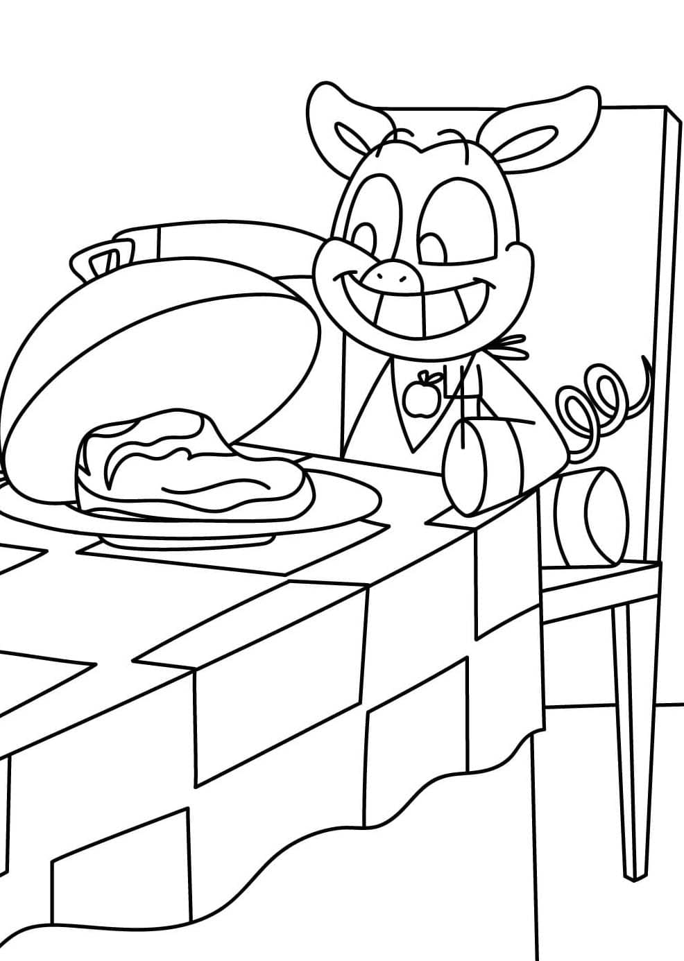 Coloriage PickyPiggy basique chez les enfants