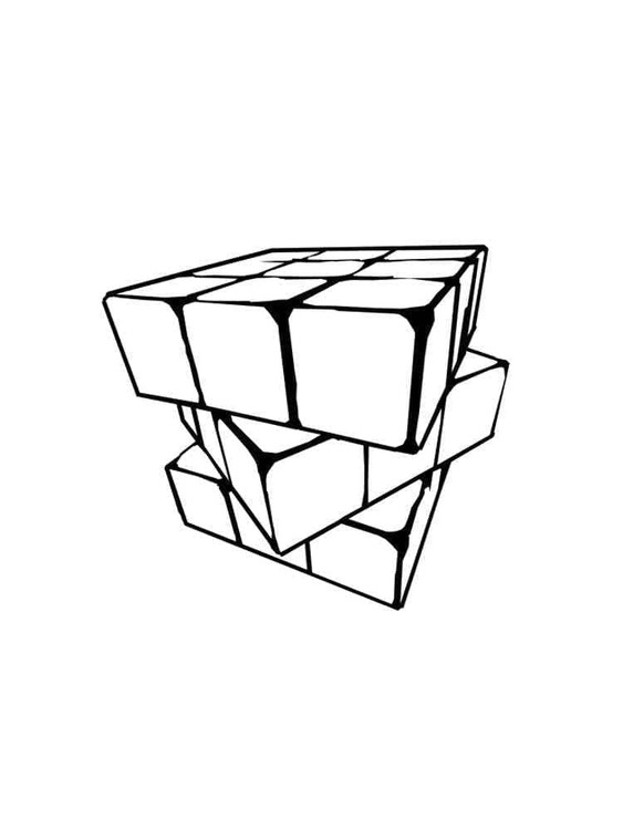 Coloriage Rubik basique chez les enfants
